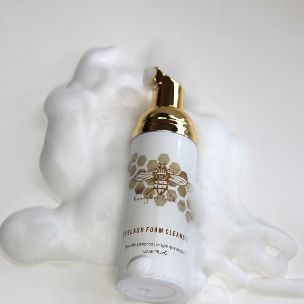 Eyelash Foam Cleanser With Cleansing Brush Honeybee Lash Co