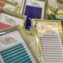 Colored eyelashes placed all together